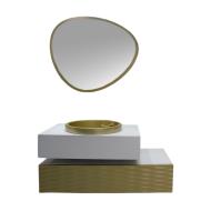 ست کابین روشویی با آینه سام سنگان مدل ولنتينو طلایی