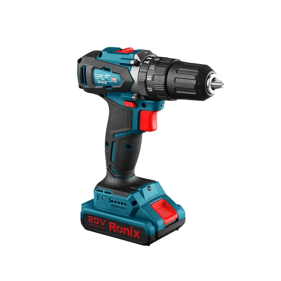 کیت دریل شارژی 13 میل 20ولت موتور براش لس 8900k(رونیکس)