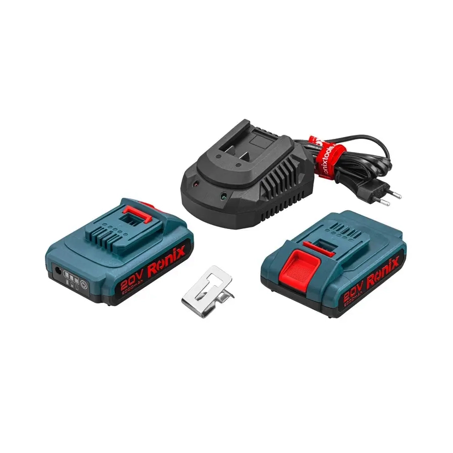 کیت دریل شارژی 13 میل 20ولت موتور براش لس 8900k(رونیکس) - 2
