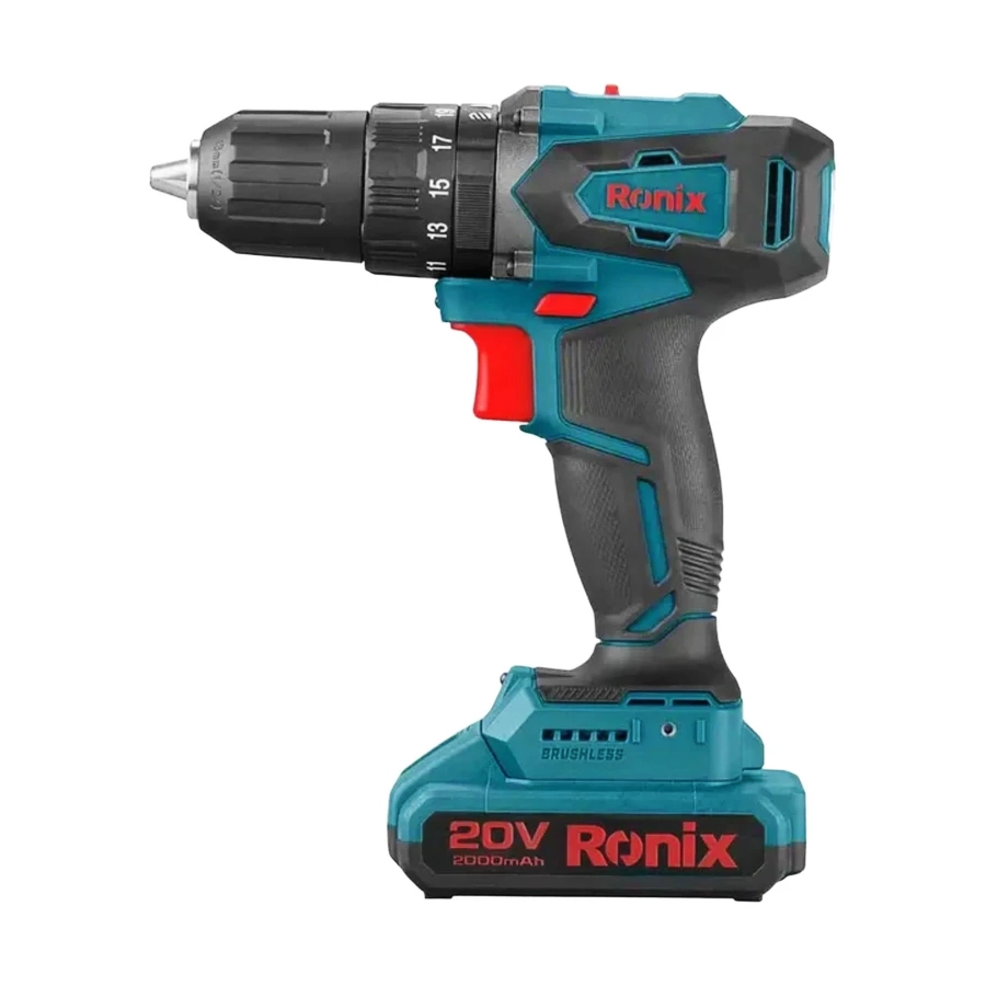 دریل شارژی 13 میلی متری 20 ولت براش لس 8900 (رونیکس)