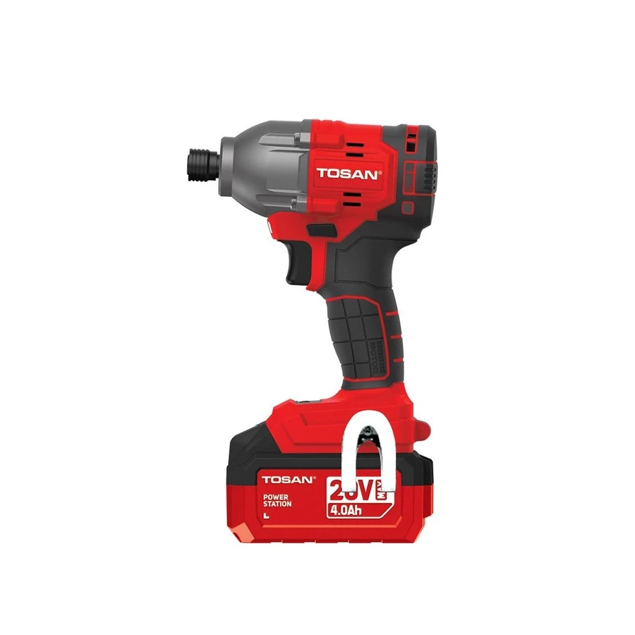 پیچ گوشتی شارژی 20 ولت ضربه ای سری براش لس مدل 9520BIS (توسن)