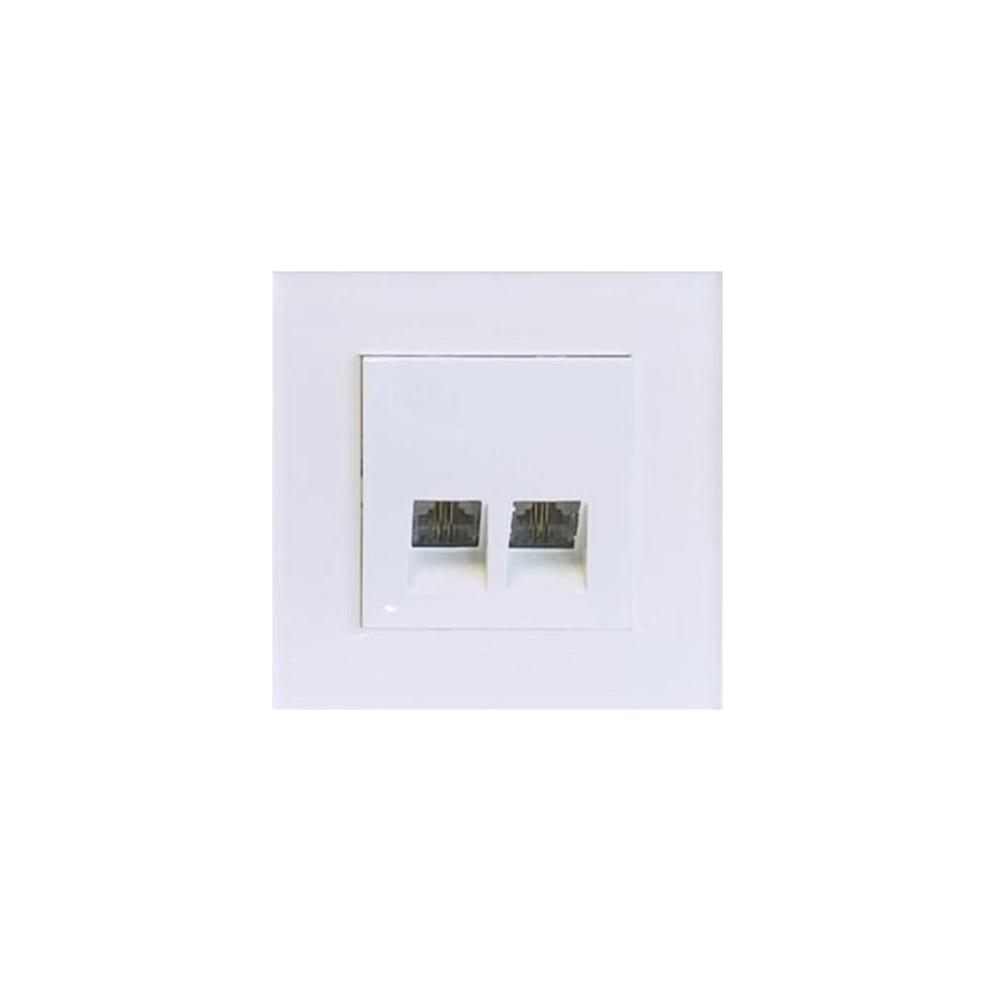 سوکت تلفن دو خط آسا پلکسی سفید(دلند)