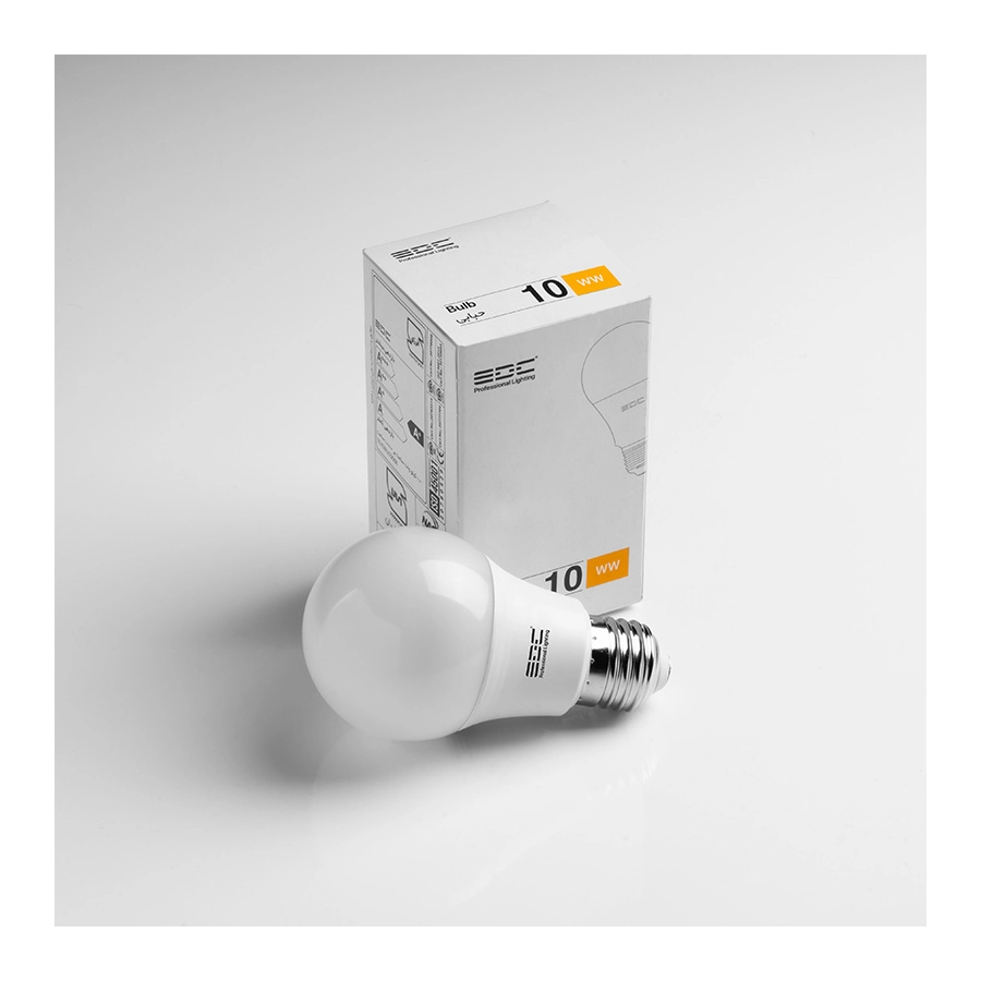 بالب LED حبابی 10 وات E27 A60 مهتابی EDC (سپهر منور) - 2
