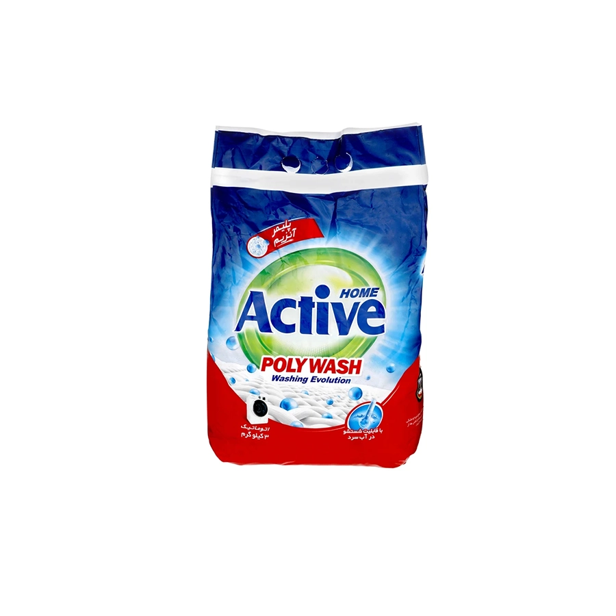 پودر ماشین لباسشویی کیسه ای پلی واش 3000 گرمی (اکتیو)