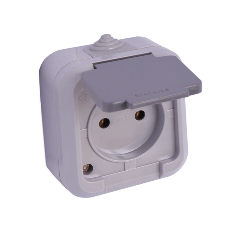 پریز بارانی ارتدار با پایه سرامیکی روکار SILVER (دلند)