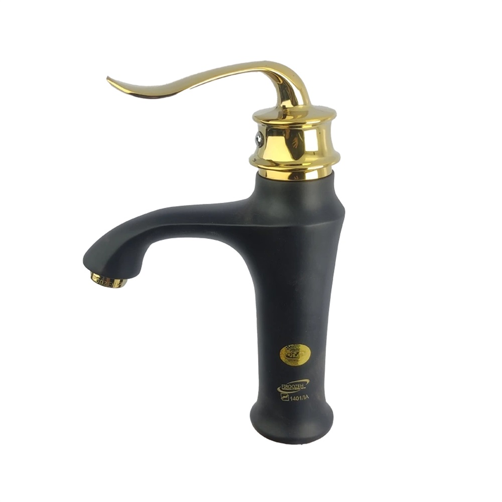 شیر روشویی آیدا مشکی طلایی (فیروزه) - 2