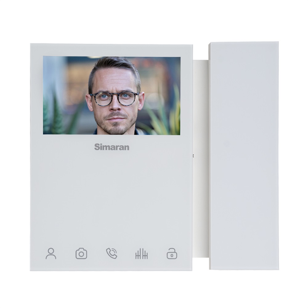 مانیتور رنگی 4.3 اینچ تاچکی بدون حافظه سفید 46TK(سیماران)(30 ماه ضمانت تعمیر)