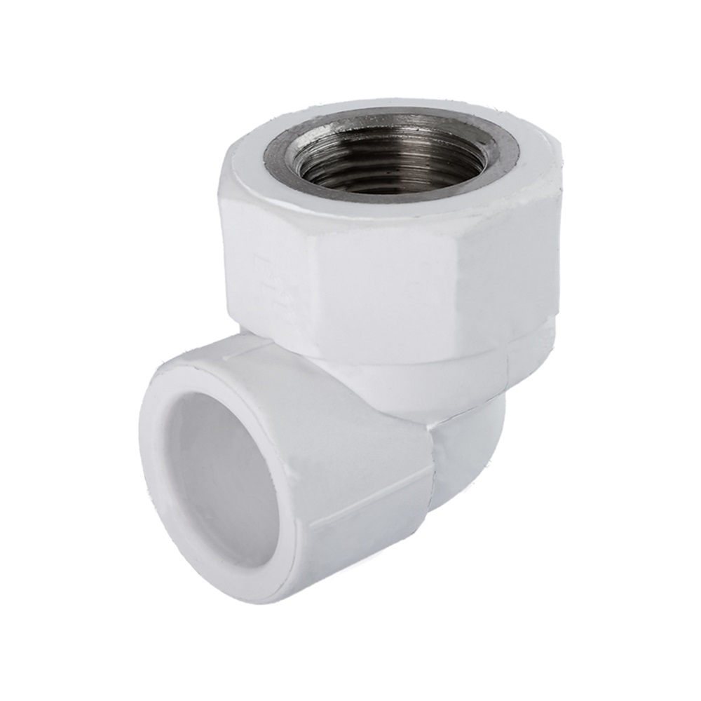 زانویی یکسر بوشن فلزی سفید 1/2*25 (آذین)