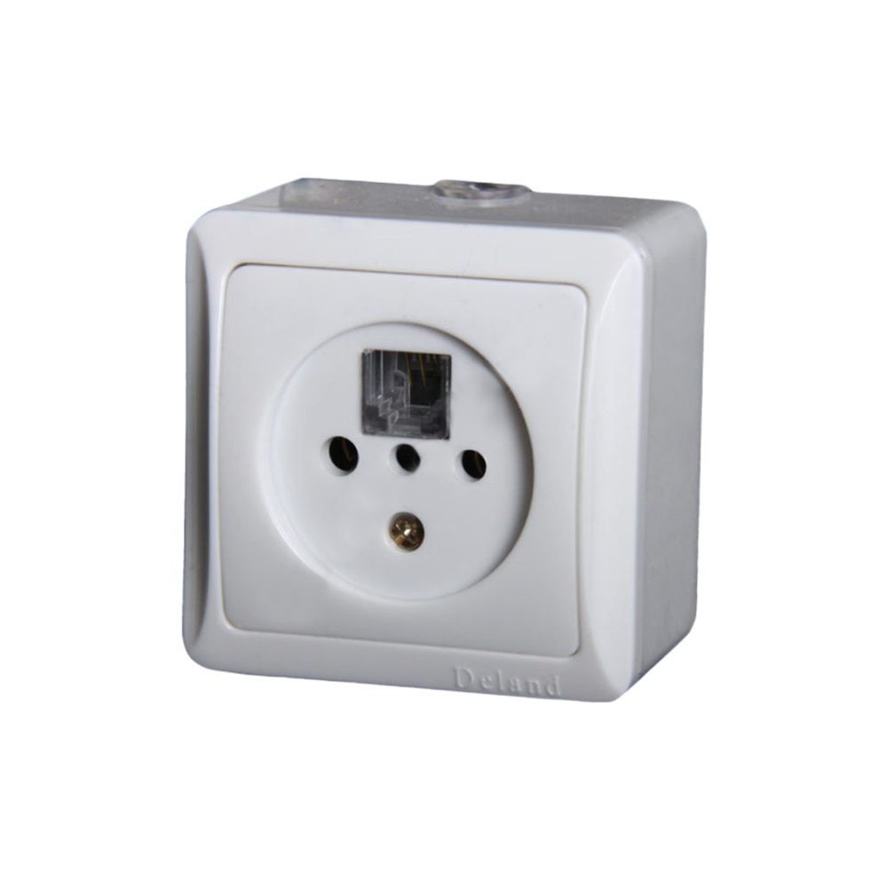 سوکت تلفن دوکاره نسترن روکار (دلند) - 2