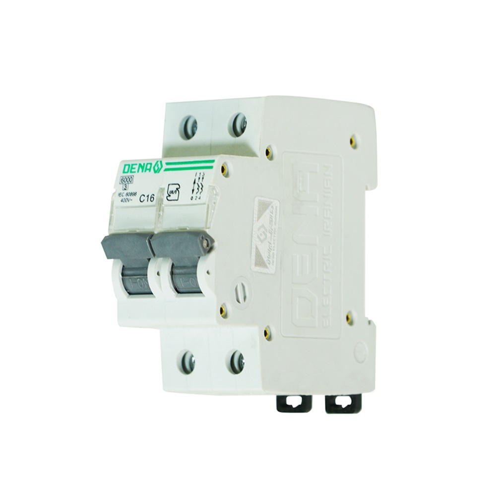 کلید مینیاتوری تک فاز دو پل  16آمپر (DENA)   تیپ C (پنج سال ضمانت تعویض)