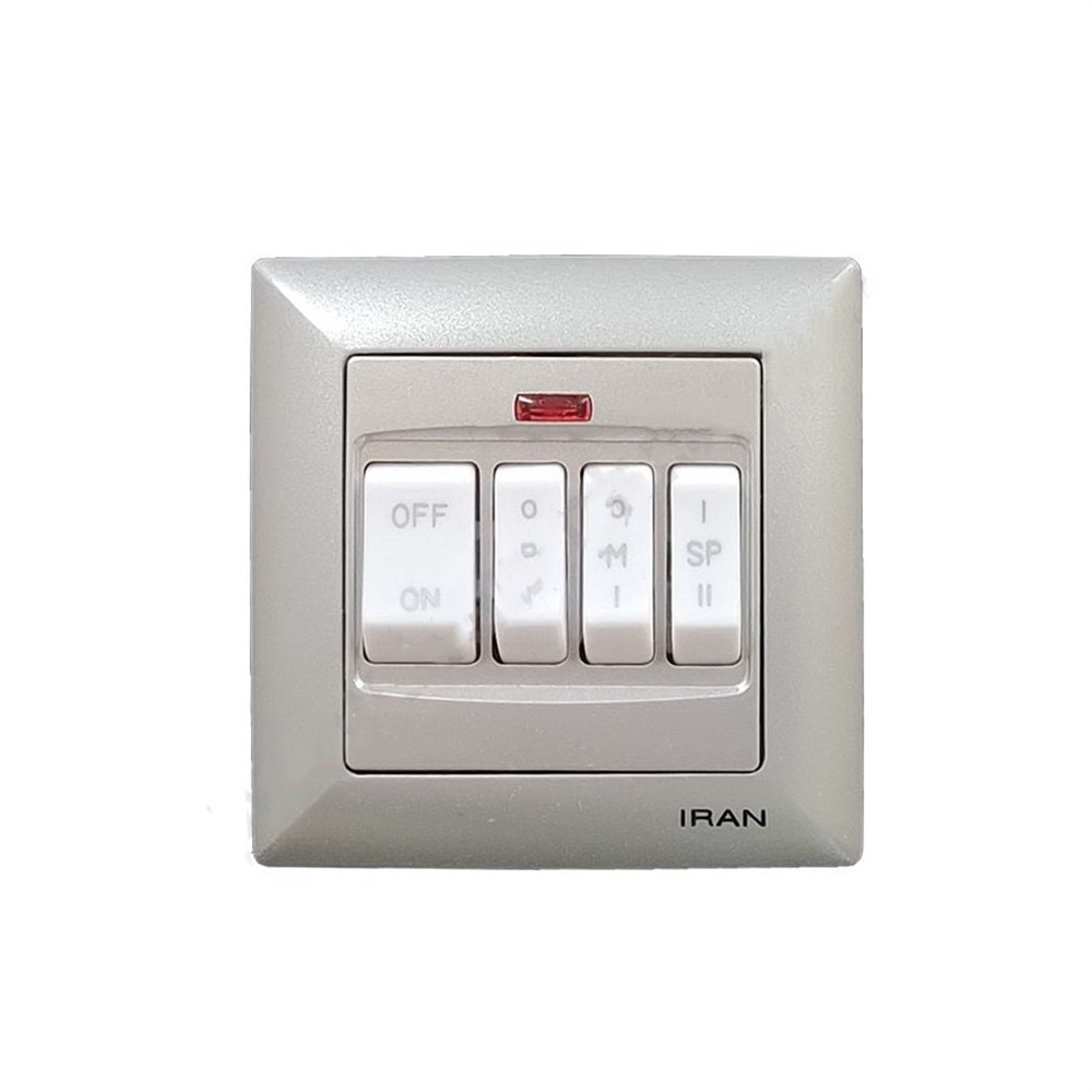 کلید کولر چهار پل الیزه نقره ای(ایران الکتریک) - 2