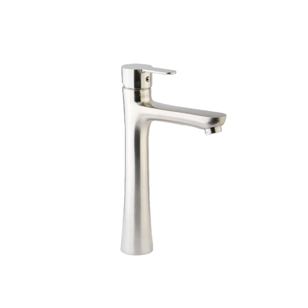 شیر روشویی پایه بلند ونتو کروم مات(کی آی جی)(10سال ضمانت تعویض)