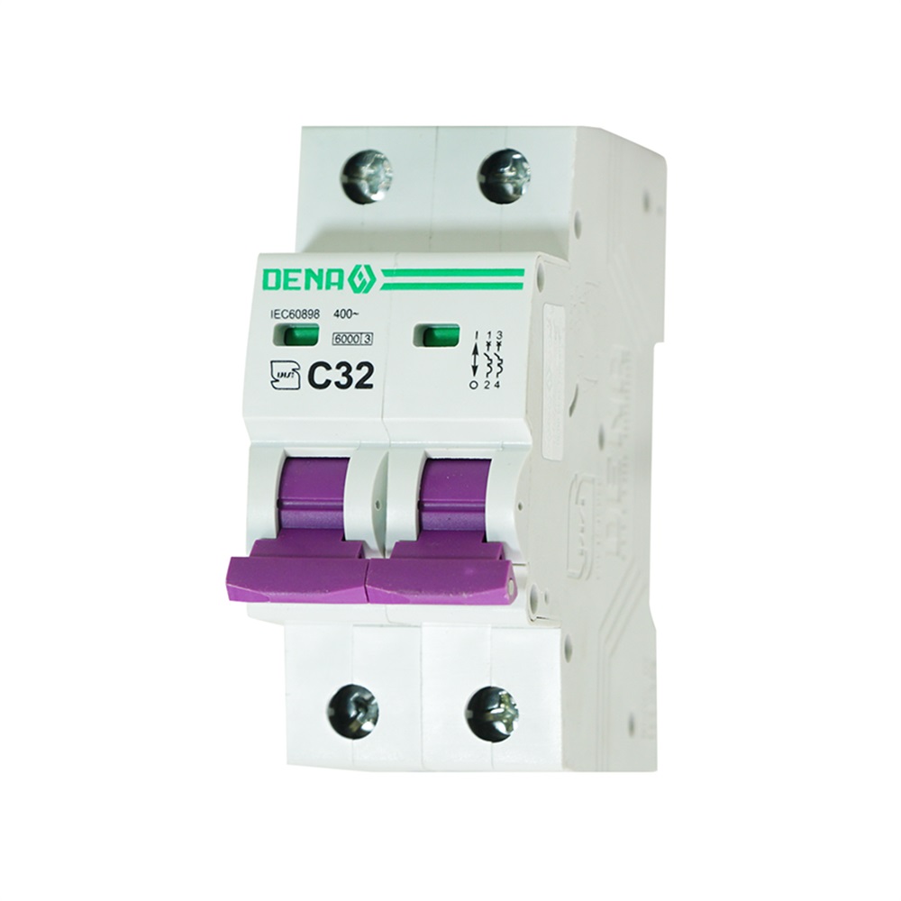 کلید مینیاتوری تک فاز دو پل32 آمپر (DENA)   تیپ C (پنج سال ضمانت تعویض)