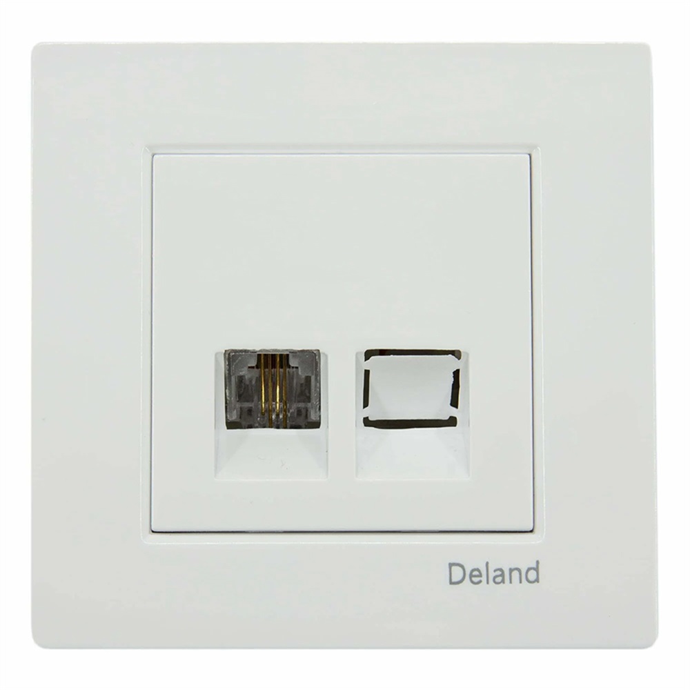 پریز تک سوکت تلفن آریا سفید(دلند)